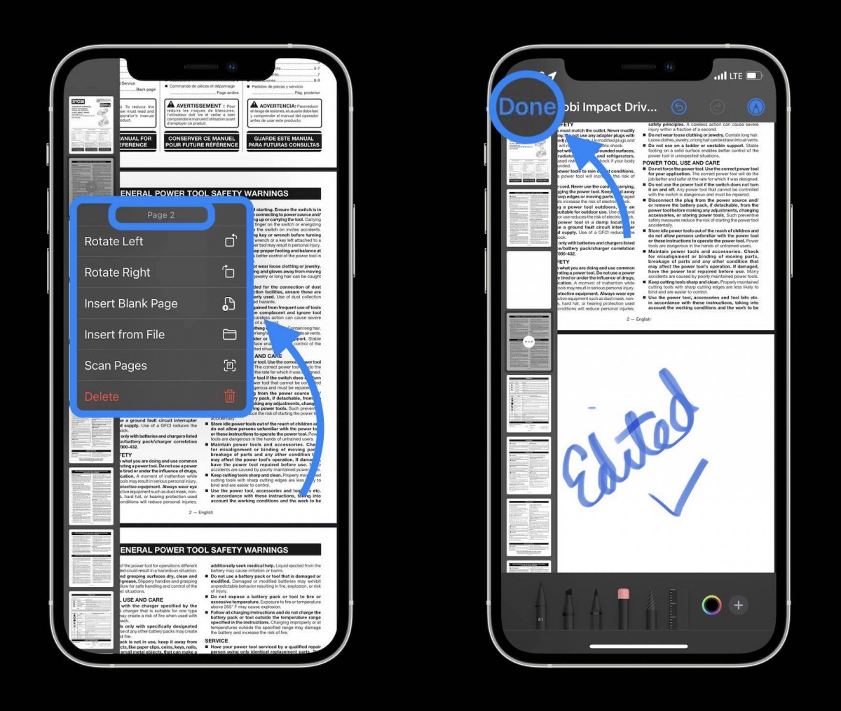 How to edit PDFs using Files app in iPhone running iOS 15 2 Edit PDFs iOS15 2