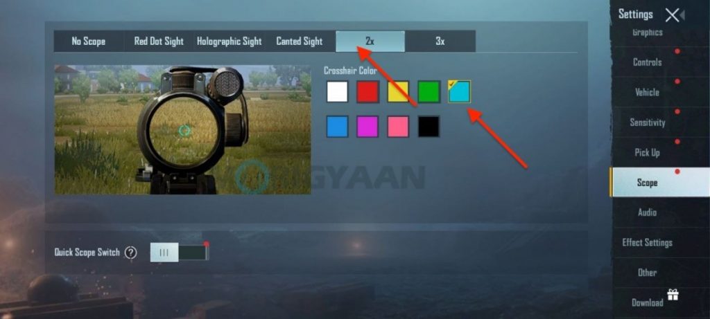 How to change crosshair in BGMI Battlegrounds Mobile India 4