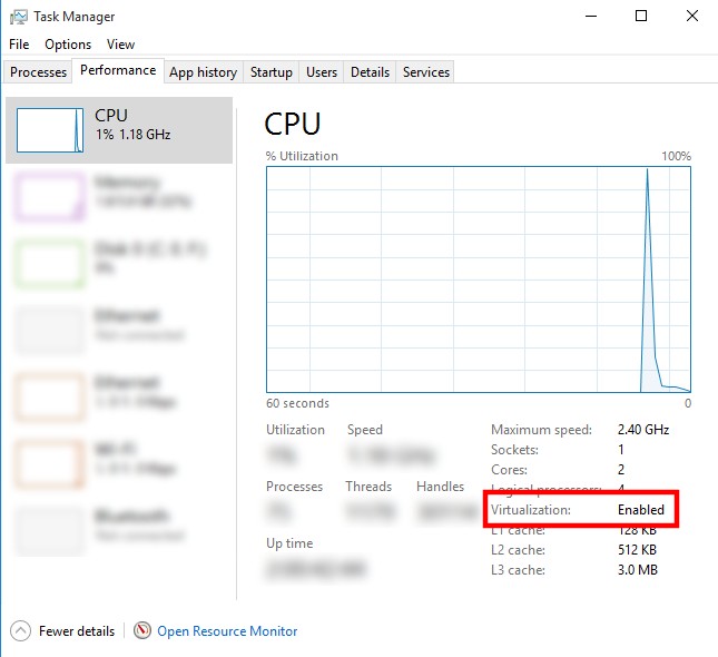 Windows 10 Virtualization Status Check