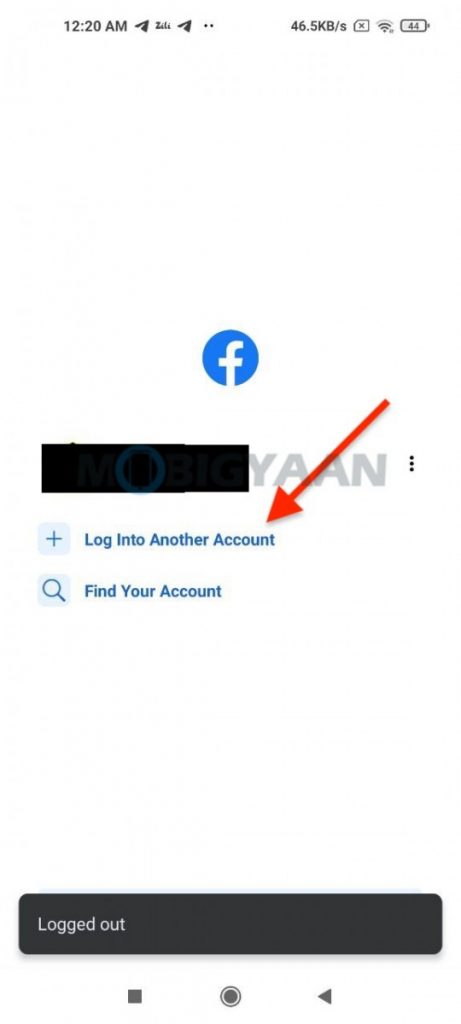 switch accounts in Facebook