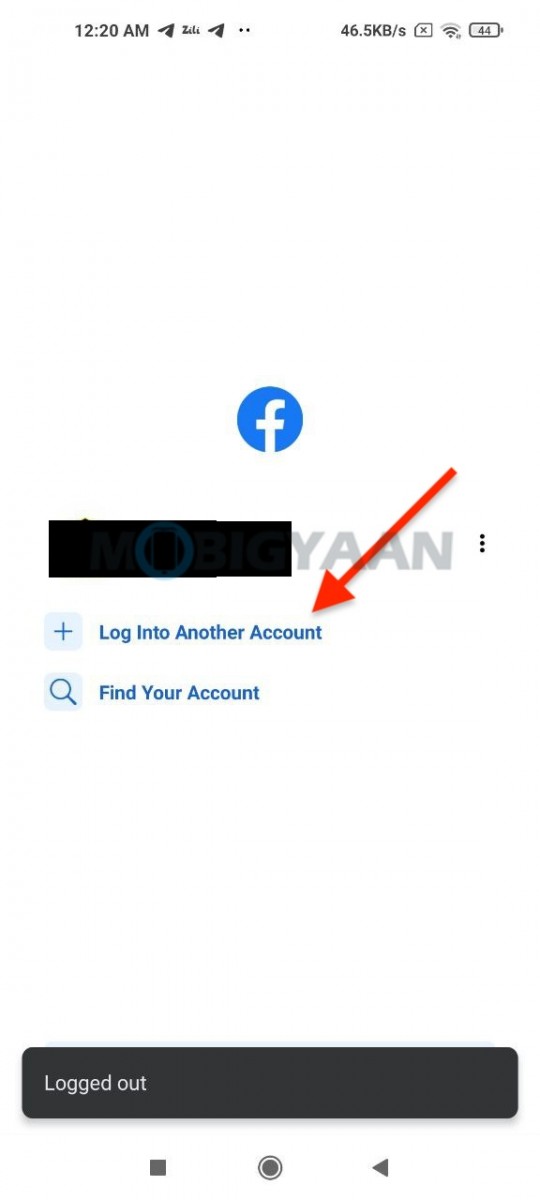 How to switch accounts in Facebook app