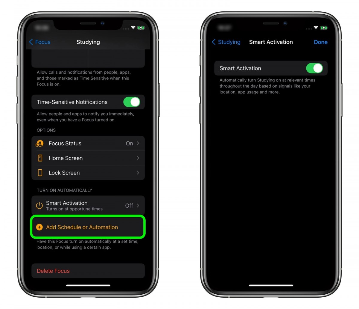 Enable Smart Notifications for Focus Mode on iOS 15