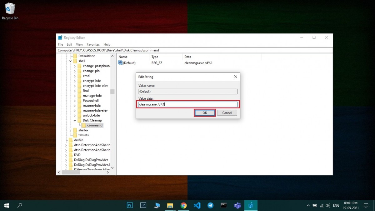 Windows 10 Disk Cleanup in Context Menu