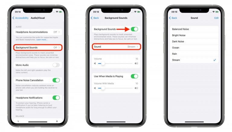 How to enable Background Sounds feature in Apple iPhone