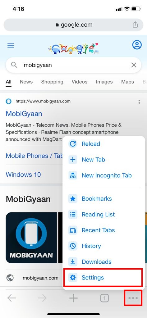 Lock Chrome Incognito Tabs in iPhone