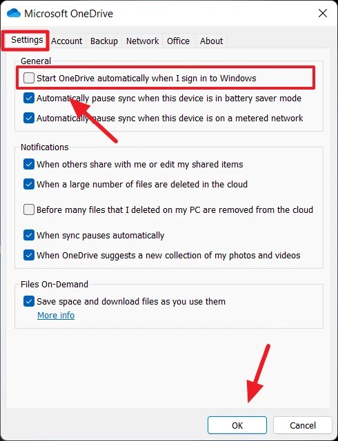 Disable OneDrive Auto Start in Windows 11