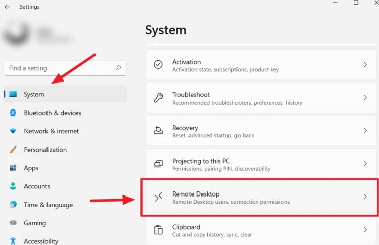 Enable Remote Desktop Windows 11