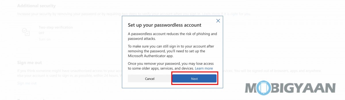 Microsoft Passwordless Login 4