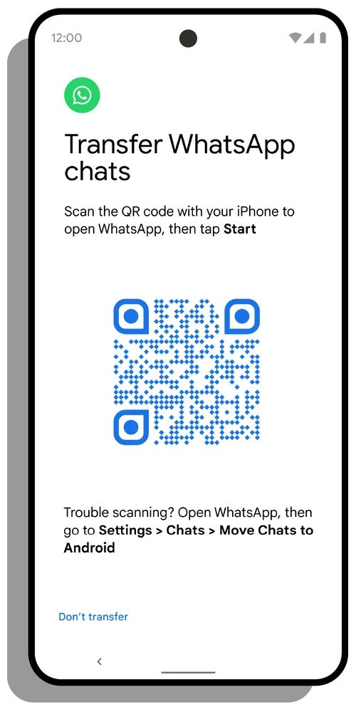 WhatsApp Chat Transfer Screen