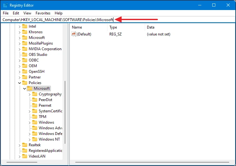 Disable Windows 11 Snipping Tool using Registry Editor