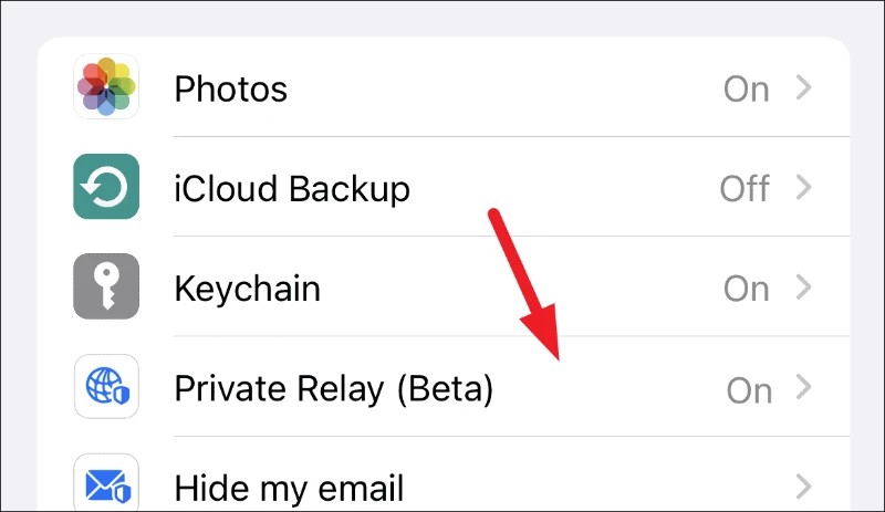 Private Relay iPhone