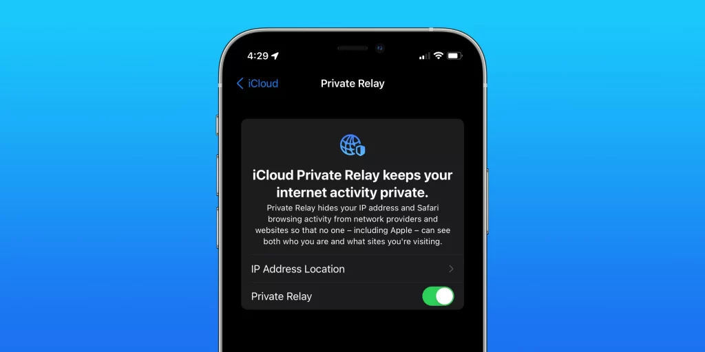 what is private relay message on iphone