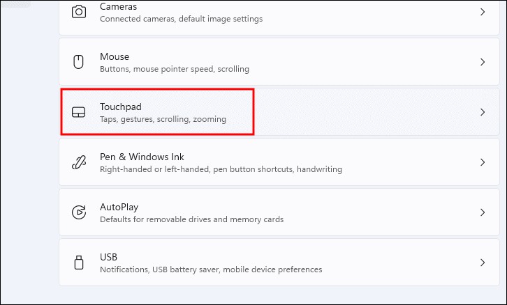 Disable Touchpad Gestures Win 11 2