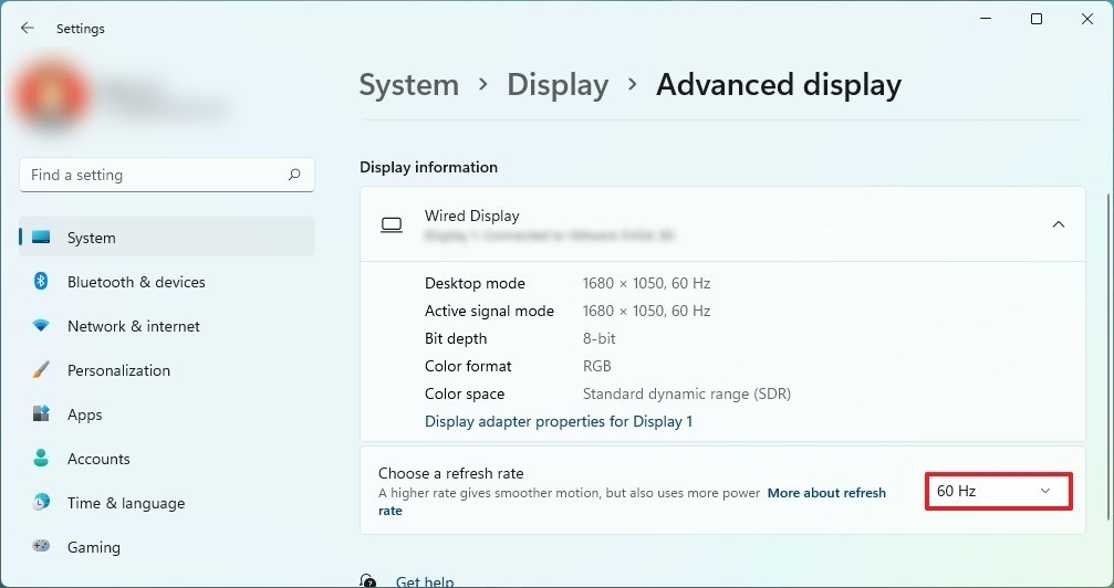 Windows 11 Refresh Rate