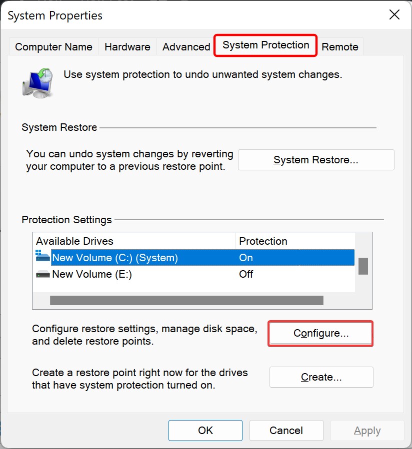 Windows 11 System Restore Point