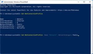 How to change network from public to private using PowerShell in Windows 11