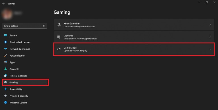 Disable Game Mode in Windows 11