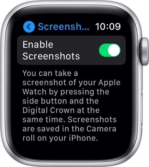 Enable Screenshots in Apple Watch