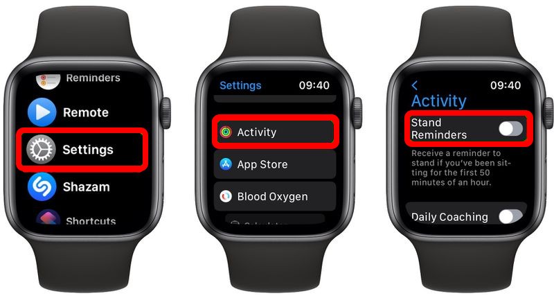 Disable Apple Watch Stand Reminders