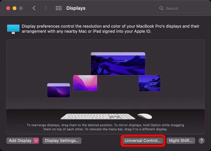 Disable Universal Control on Mac