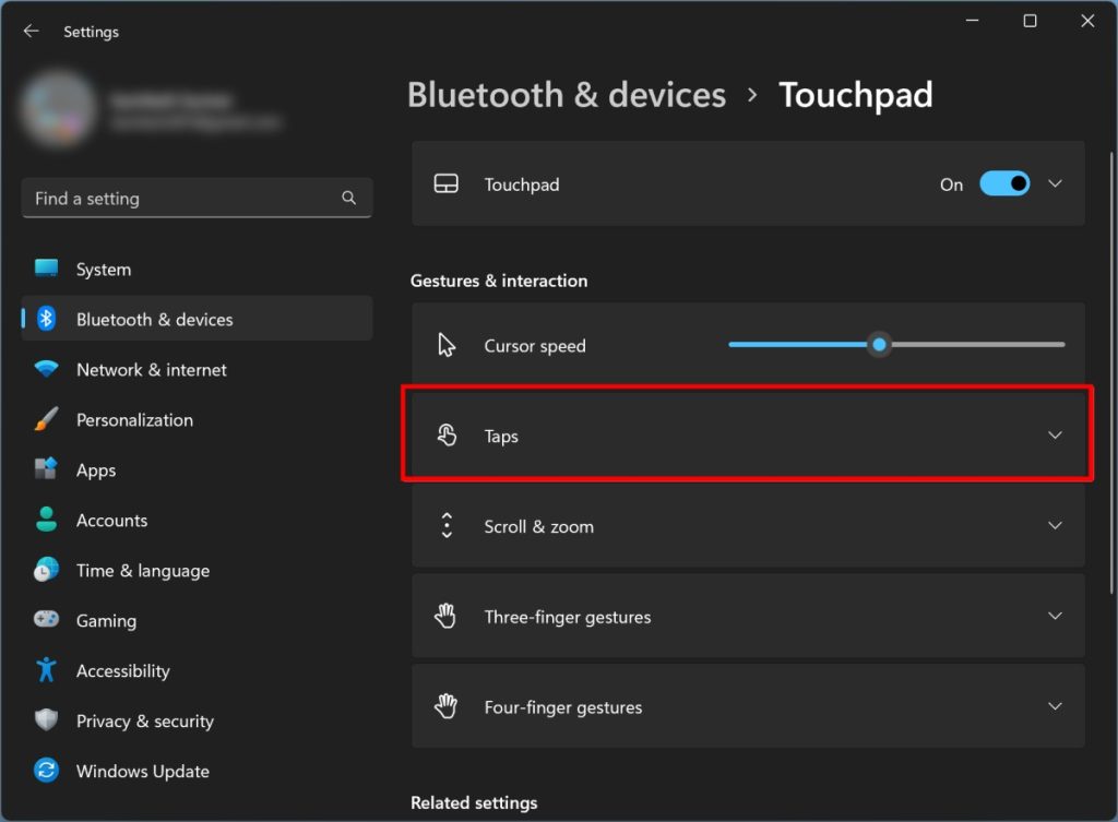 How to enable Finger Tap for Right-Click in Windows 11