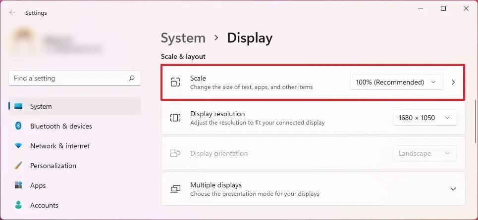 windows 11 display scale