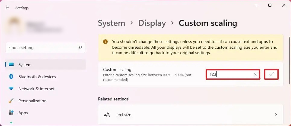 Change Display Scale in Windows 11