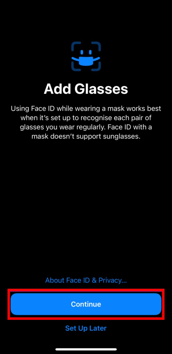 Enable Face ID With Mask and Glasses on iPhone