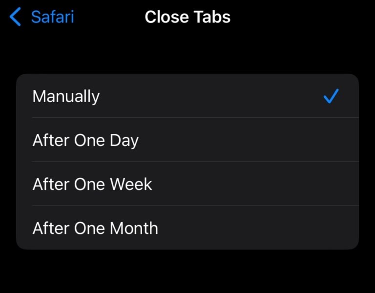 Disable Auto-Close Tabs in Safari on iPhone