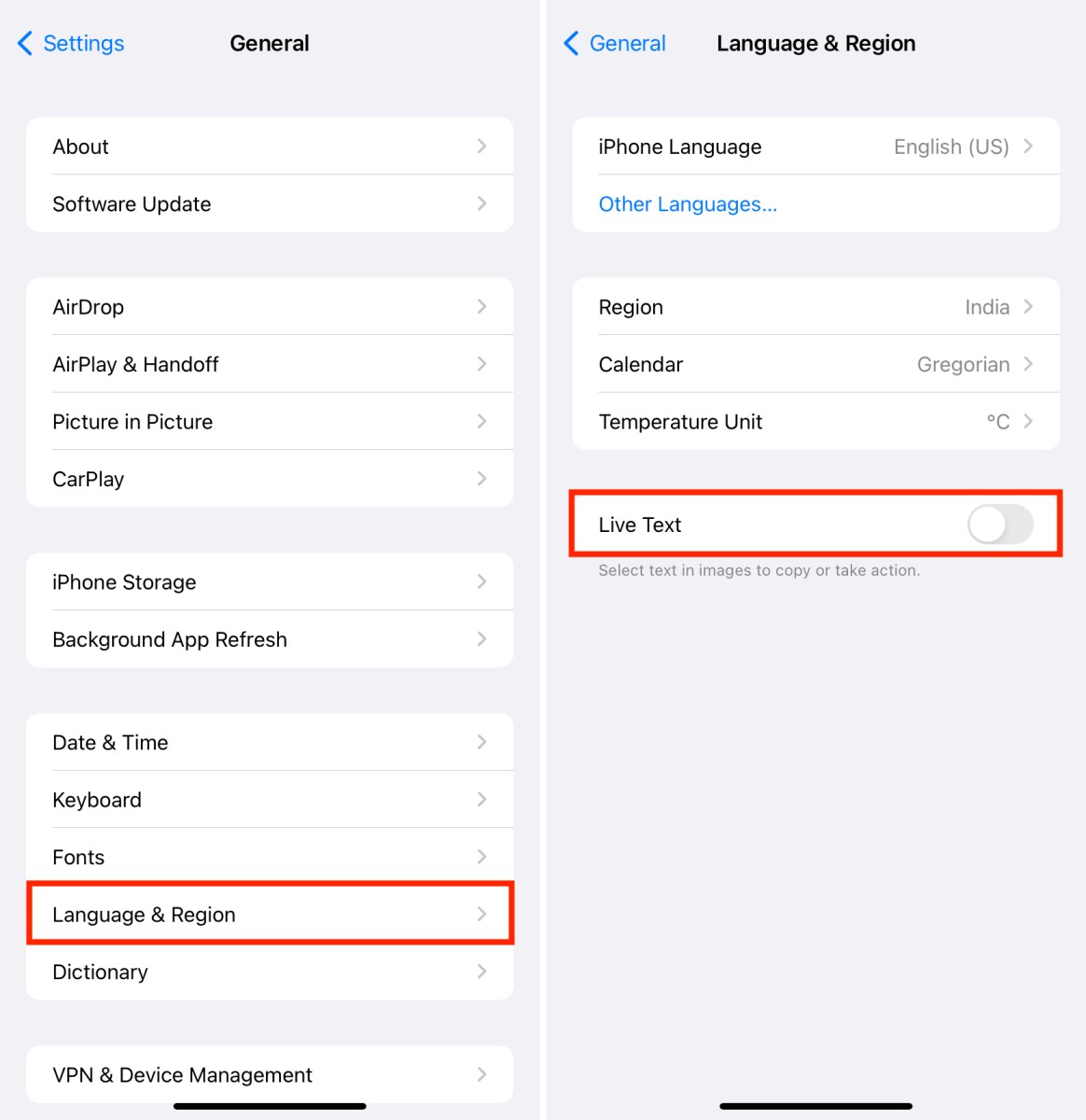 How to disable Live Text feature on Apple iPhone