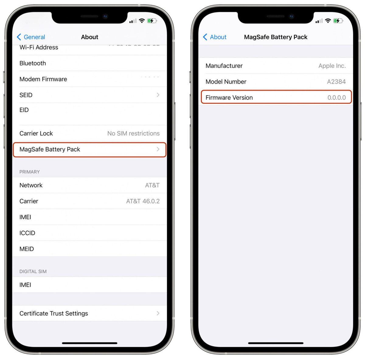 Apple MagSafe Battery Pack Firmware Version