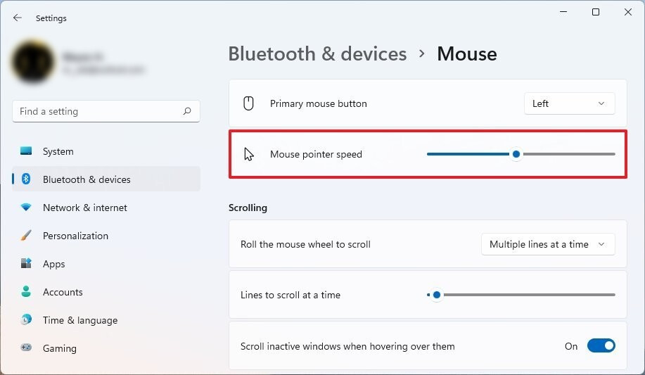 Windows 11 Change Mouse Pointer Speed