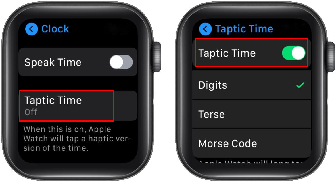 Enable Taptic Time fetaure on Apple Watch