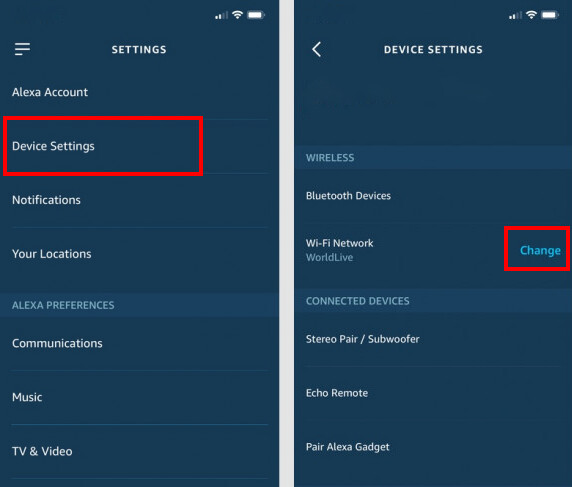 Reconnect Amazon Echo and Alexa to Wi-Fi