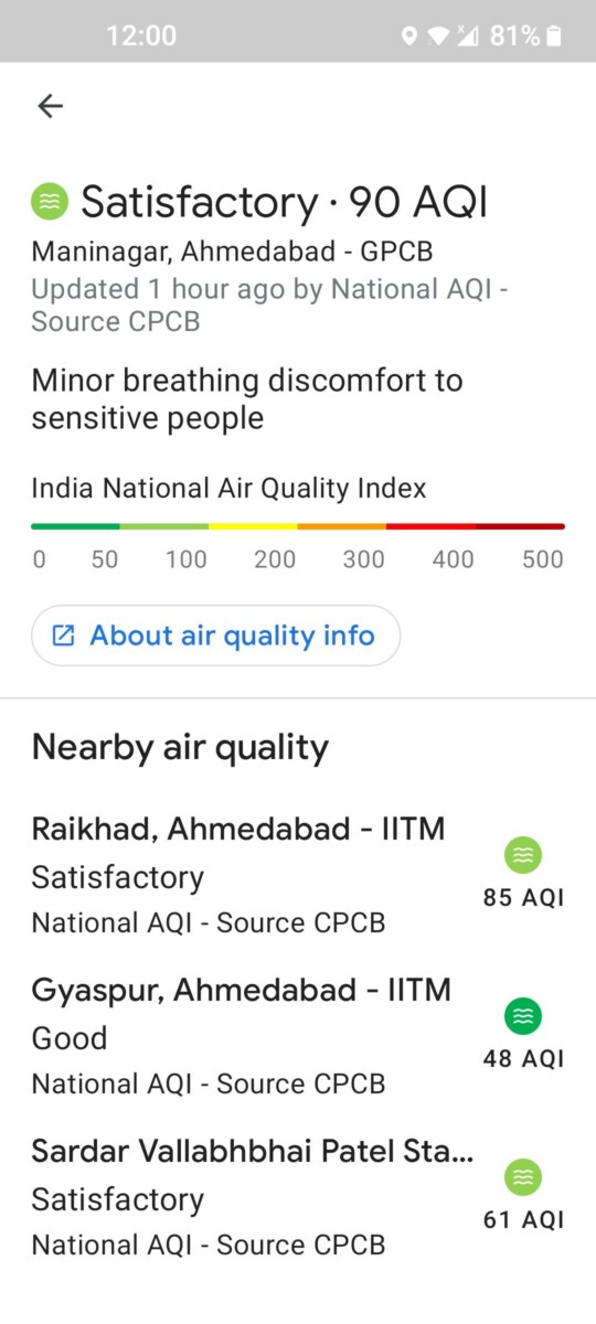 Как проверить индекс качества воздуха в Google Maps-4 