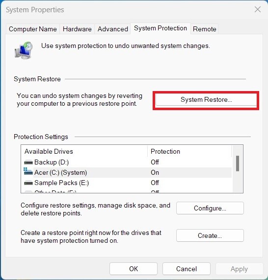 How to Create a System Restore Point in Windows 11 11