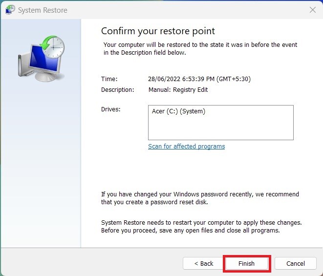 How to Create a System Restore Point in Windows 11 6