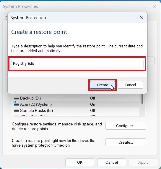 Как создать точку восстановления системы в Windows 11-9 