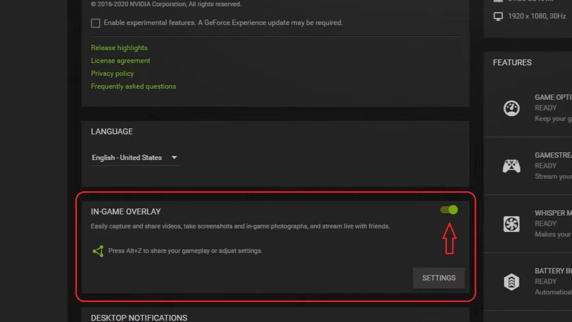 Using Nvidia GeForce Experience to Enable FPS Counter 4