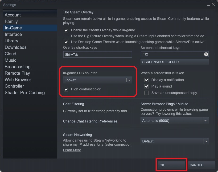 Using Steam to Enable FPS Counter