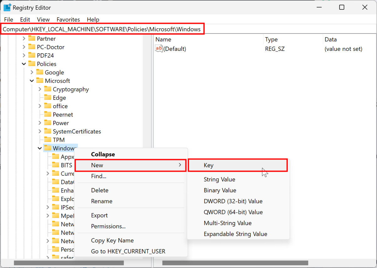Windows 11 Disable Quick Settings through Registry Editor
