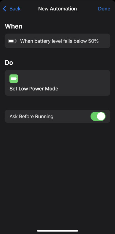 Apple iPhone Auto Low Power Mode