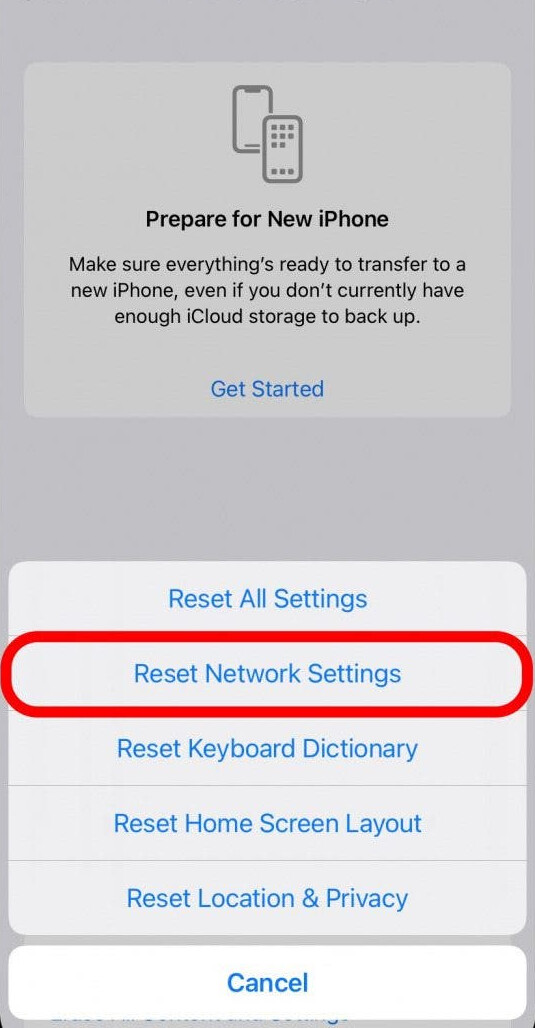Reset Network Settings on Apple iPhone