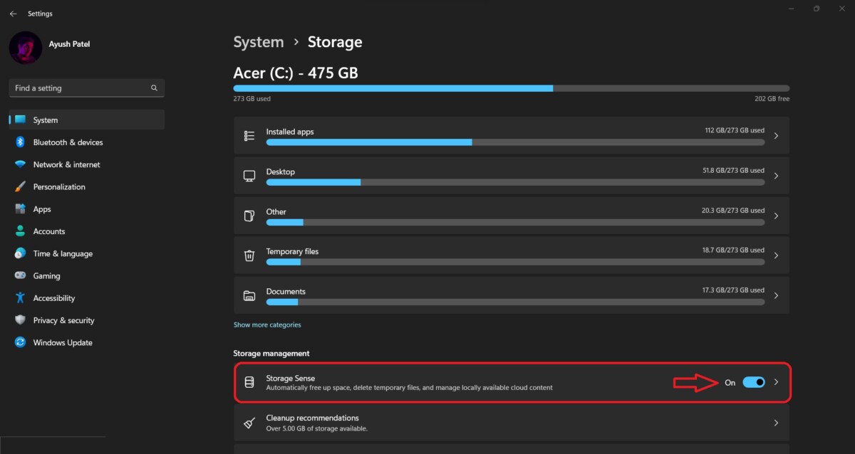 How to Automatically Free up Storage Using Storage Sense in Windows 11 Guide 2