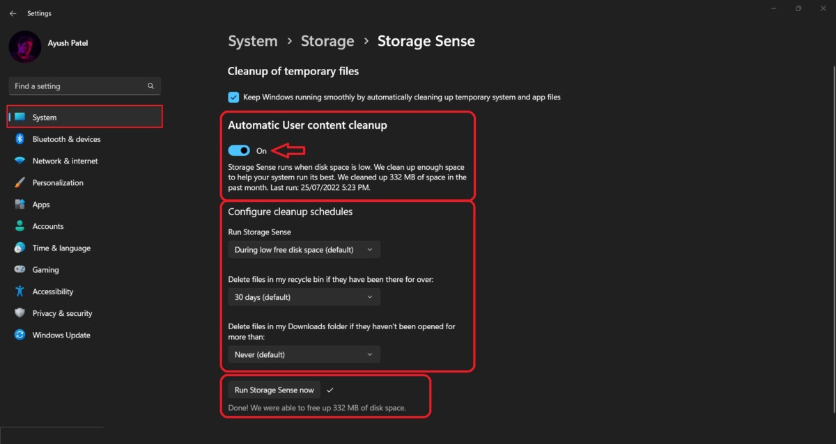 How to Automatically Free up Storage Using Storage Sense in Windows 11 Guide 3