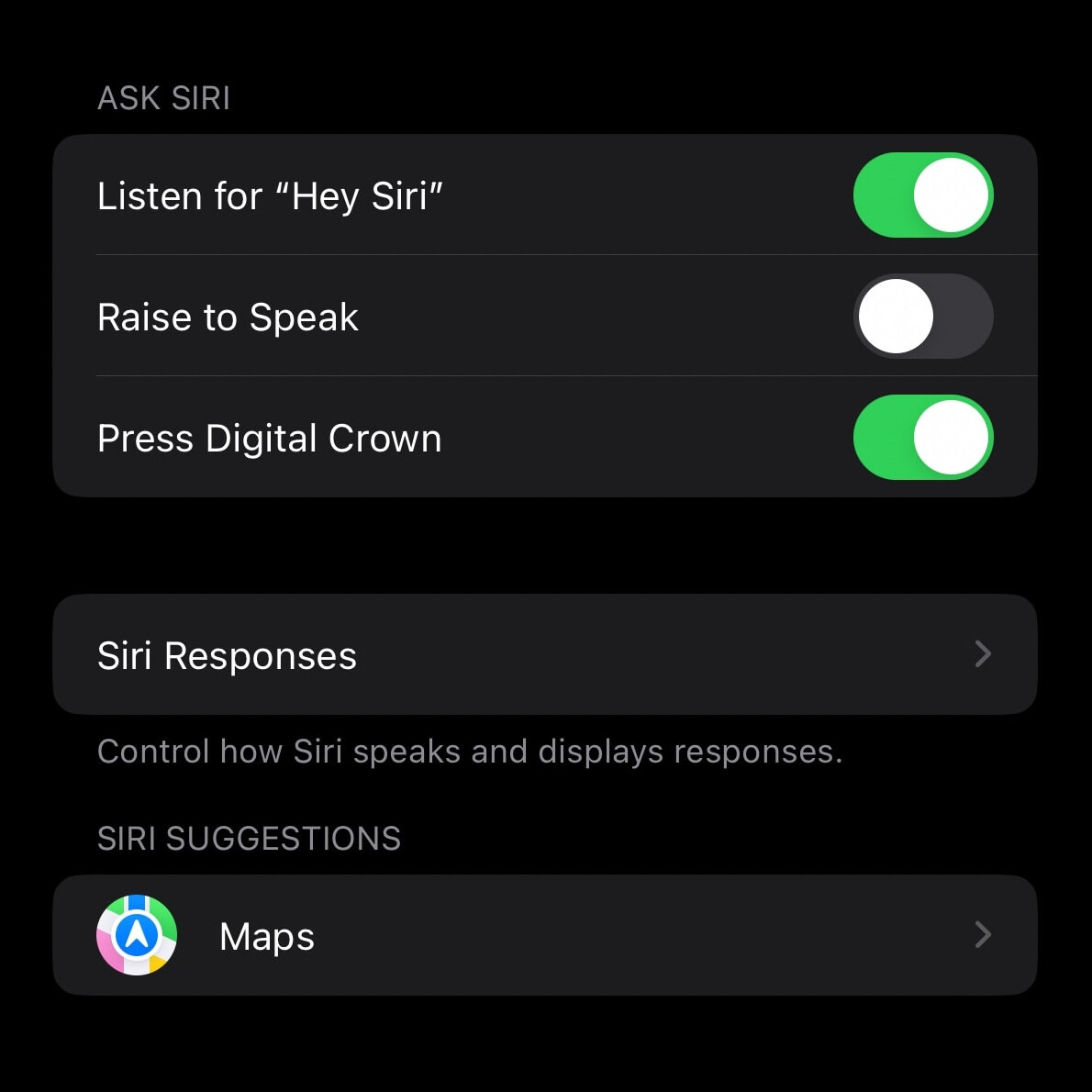 Disable Siri on Apple Watch using Apple iPhone