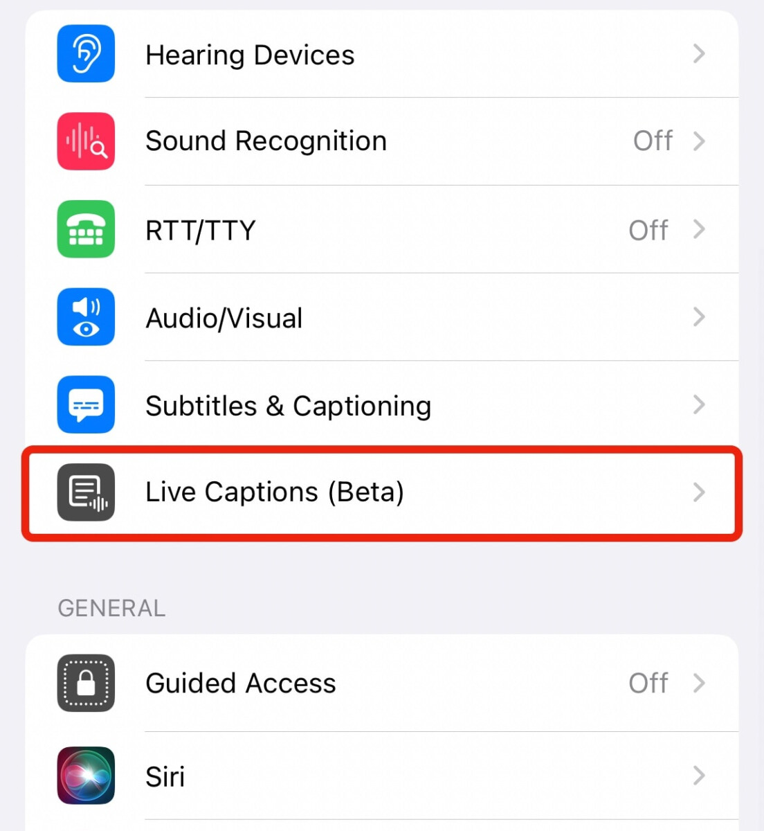 Enable Live Captions on Apple iPhone