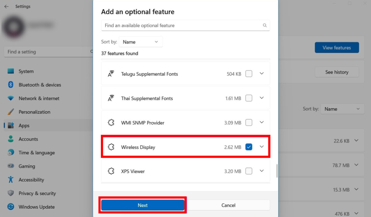 Enable Wireless Display in Windows 11