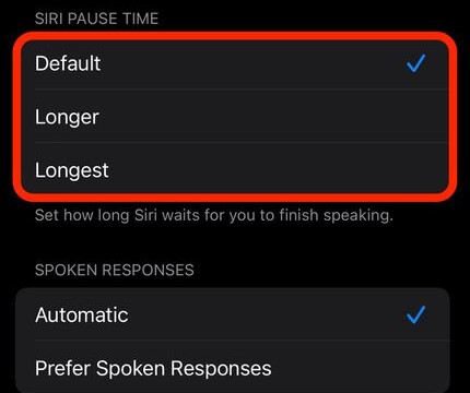 Adjust Siri Response Time on Apple iPhone iOS 16