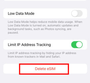 how to remove esim from iphone 14